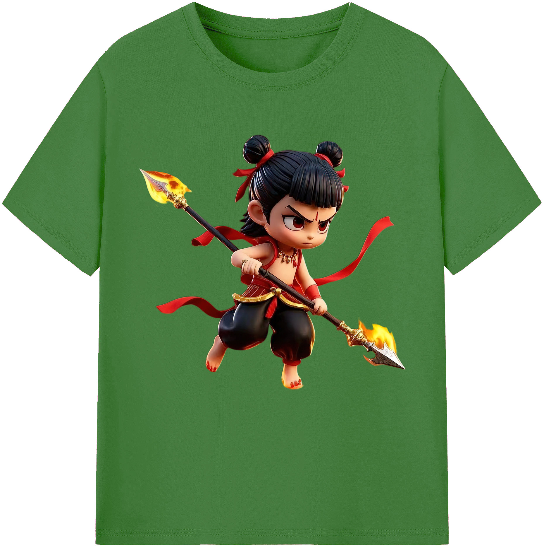（画像用） Ne Zha 2 ナタ 魔童の大暴れ レディースカジュアルプリントTシャツ（綿100％）